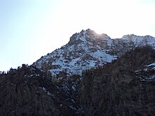 Il monte Manzol dal rifugio Barbara al tramonto.