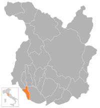 Locatie van Chiesina Uzzanese in Pistoia (PT)