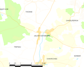 Mapa obce Jaligny-sur-Besbre