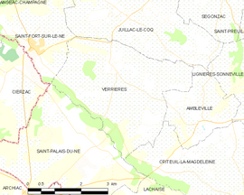 Mapa obce Verrières