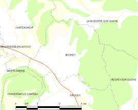 Mapa obce Bouhey