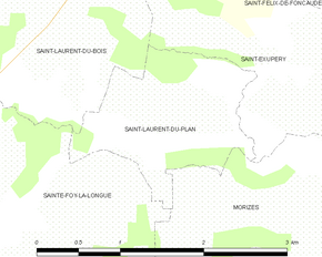 Poziția localității Saint-Laurent-du-Plan
