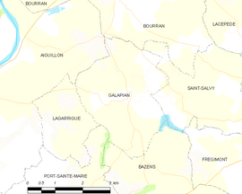 Mapa obce Galapian