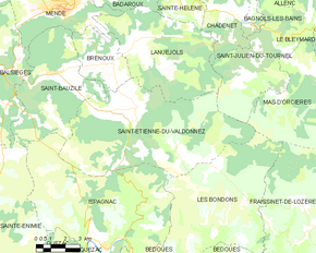 Poziția localității Saint-Étienne-du-Valdonnez