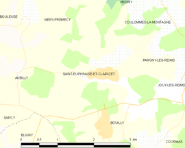 Mapa obce Saint-Euphraise-et-Clairizet