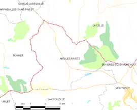 Mapa obce Ars-les-Favets