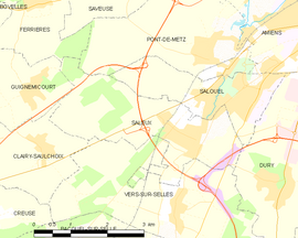 Mapa obce Saleux