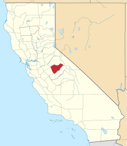 map of California highlighting Mariposa County