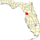 Map of Florida highlighting Citrus County