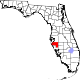 Harta statului Florida indicând comitatul Manatee