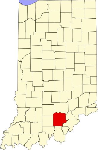 Location of Washington County in Indiana Map of Indiana highlighting Washington County.svg