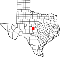 Map of Teksas highlighting McCulloch County
