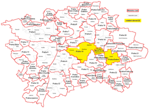 22-й избирательный округ (Прага 10) на карте