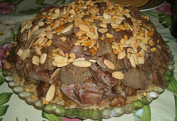 Maqluba with lamb