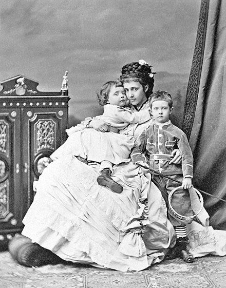 Maria Teresa with Archduke Ferdinand and Archduchess Margareta, her husband’s two youngest children by his second wife Maria Annunziata
