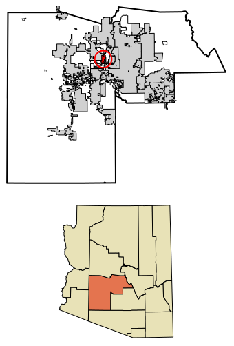 File:Maricopa County Arizona Incorporated and Unincorporated areas El Mirage Highlighted 0422220.svg