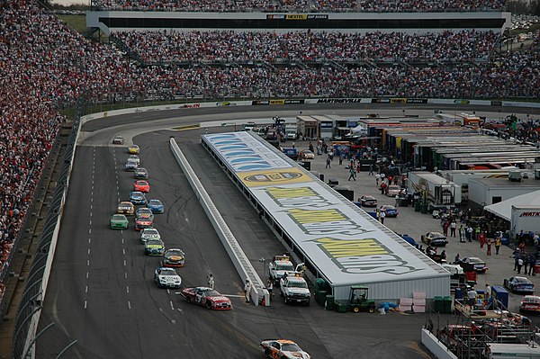 Martinsville Speedway, a symmetrical oval, following a race in 2006.