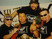 Bruce Hart, Jim Neidhart, Marty Jannetty, Chris Chavis (Tatanka) UCW 1997 MartyjannettybrucehartjimneidharttatankaUCW.jpg