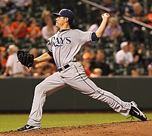 Moore making his major league debut with the Rays in 2011 Matt Moore on September 14, 2011.jpg