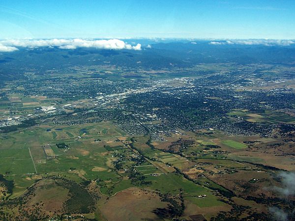 An aerial image of Medford