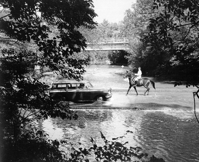 Crossing the Milkhouse ford through Rock Creek in 1960