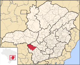 Ligging van de Braziliaanse microregio Passos in Minas Gerais