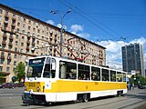 Русский: Москва. Трамвайный вагон Tatra T7B5 English: Moscow, Mosgortrans tram car Tatra T7B5