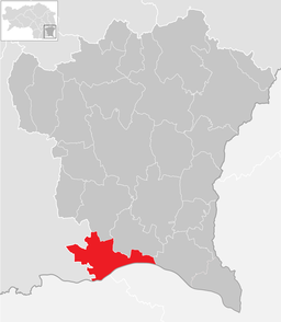 Kommunens läge i distriktet Südoststeiermark