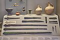 Mycenaean Type A, and Type B swords, 17th-16th cent. B.C. National Archaeological Museum, Athens.