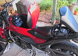 The storage compartment and under seat fuel tank of a NC700SA