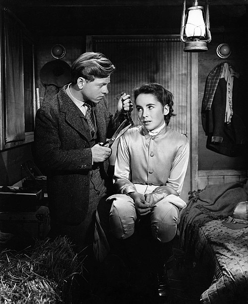Mickey Rooney and Taylor in National Velvet (1944), her first major film role
