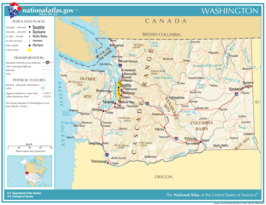 Kaart van State of Washington