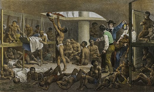 This painting by Johann Moritz Rugendas depicts a scene below deck of a slave ship headed to Brazil. Rugendas was an eyewitness to the scene.