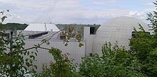 The Unit 1 of the Neckarwestheim Nuclear Power Plant (right) and the cooling tower of Unit 2 (left) Neckarwestheim-1 with cooling tower.jpg