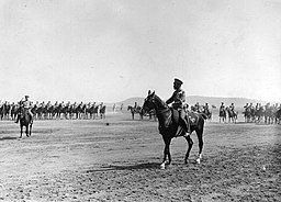 Nicholas II of Russia on horseback during a manoeuvre