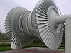 Decommissioned low-pressure turbine rotor from the Unterweser nuclear power plant, which is located in the municipality