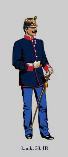 Thumbnail for File:Oberleutnant der k.u.k. Ungarischen Infanterie (53.IR) in Parade.png