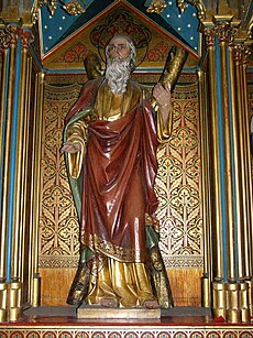 Socha svätého Ondreja na rovnomennom oltári v ľavej lodi Katedrály svätého Martina v Bratislave