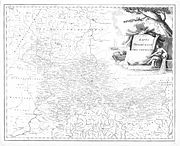 English: Map with black&white cartouche Русский: Карта с чёрно-белым картушем