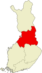 Kart over Uleåborgs län