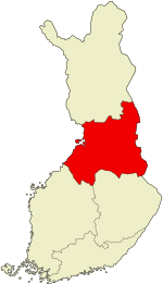 Oulu no mapa da Finlândia