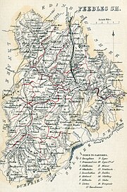 PEEBLESSHIRE Civil Parish map