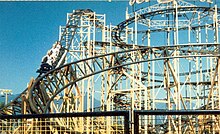 The Jet Scream II (later renamed Super Big Gulp) at Playland in 1987. The ride was later removed from the park in 1994. PNE1987JetstarII.jpg