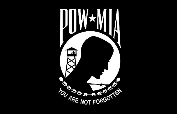 The National League of Families' POW/MIA flag; it was created in 1971 when the war was still in progress.