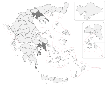 Fail:Parliamentary constituencies of Greece map-blank.svg