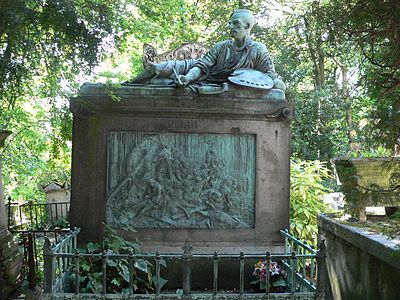 Monument à Théodore Géricault (1884), bronze, Paris, cimetière du Père-Lachaise.