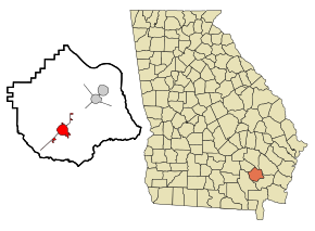 Pierce County Georgia Incorporated and Unincorporated areas Blackshear Highlighted.svg
