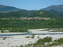 Vista su Pinzano e sul Tagliamento