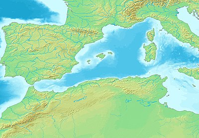 Mapa de localización de Mediterráneo occidental