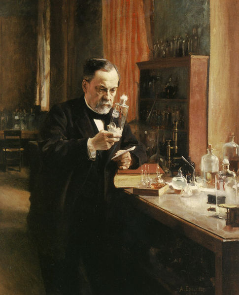 Retrato de Louis Pasteur en su laboratorio. Óleo sobre lienzo de Albert Edelfeldt (1885)